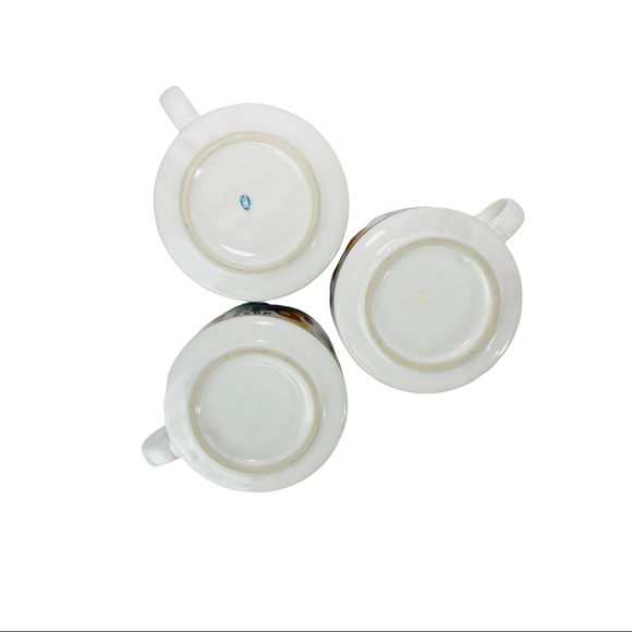 Vintage 70s 3- Large Vegetable Soup Mugs w/Handle - Picture 2 of 16